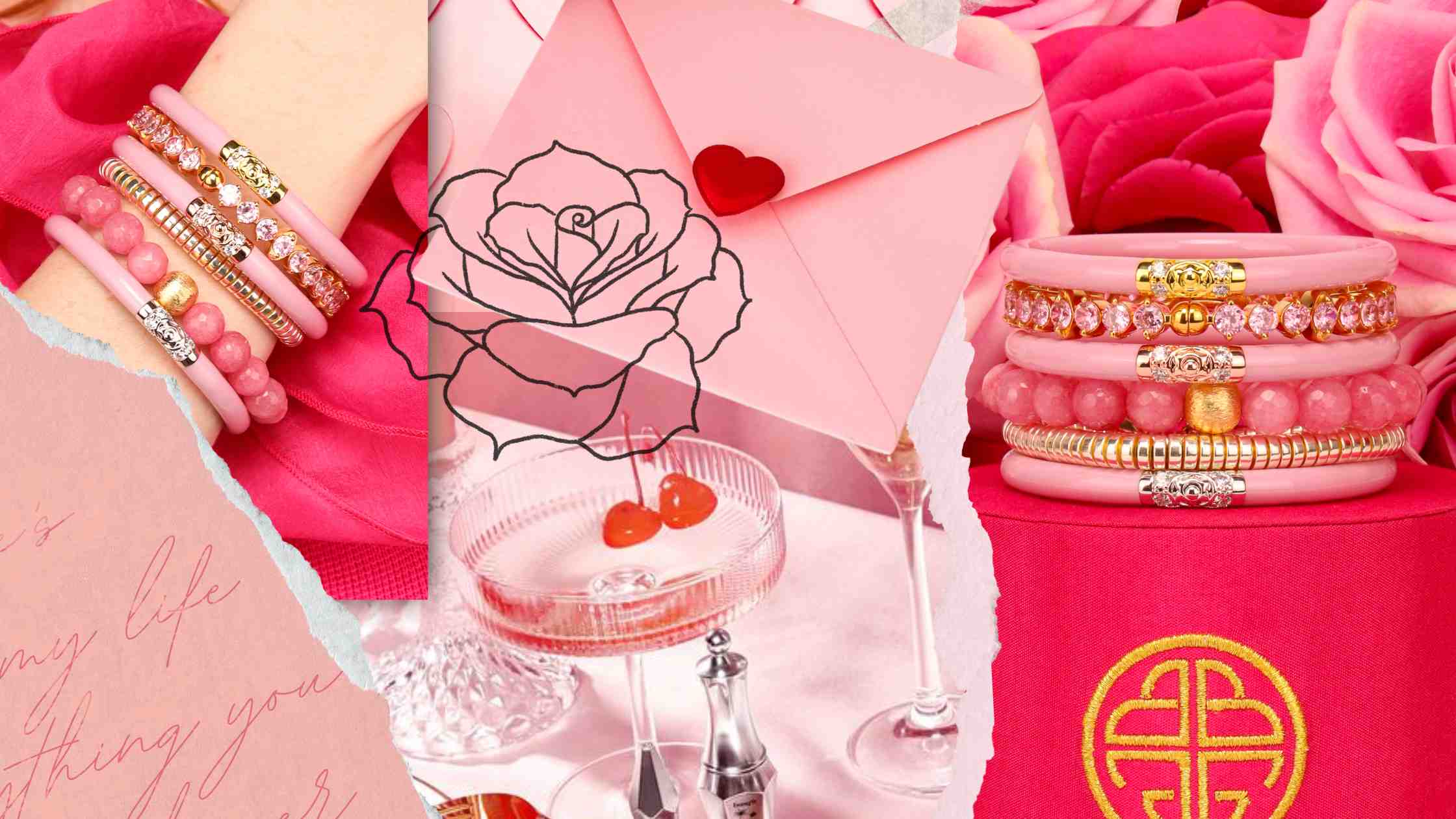 Valentines Day Bangle Bracelet Jewelry For Women | Pink Bangles and Pink Bracelets | BuDhaBrief by BuDhaGirl