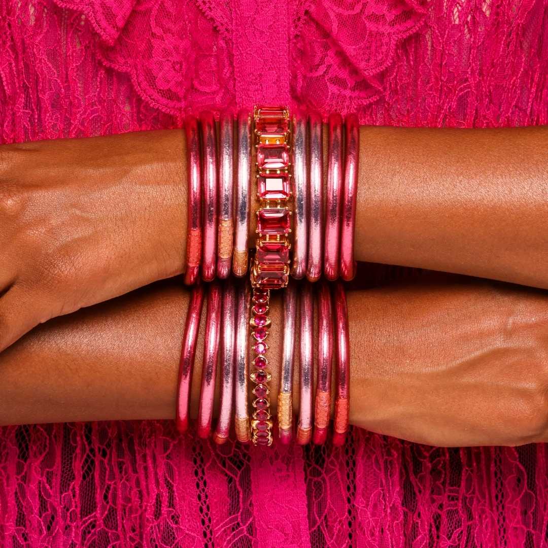 Princess Cut Jewels With Gold Clasp - Dahlia Bracelet | BuDhaGirl