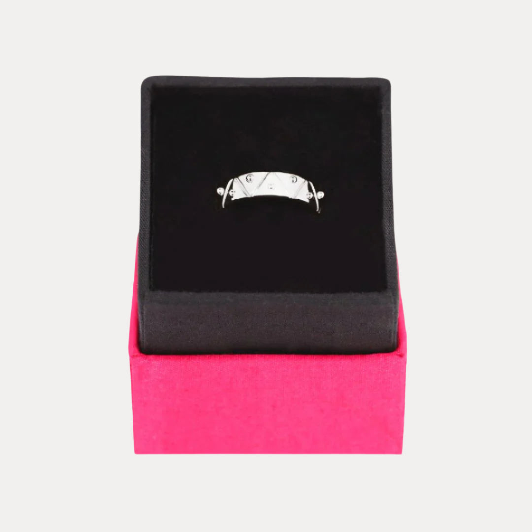 Palladium Light Gold Plated Brass "Feel" Serenity Ring for Women | BuDhaGirl