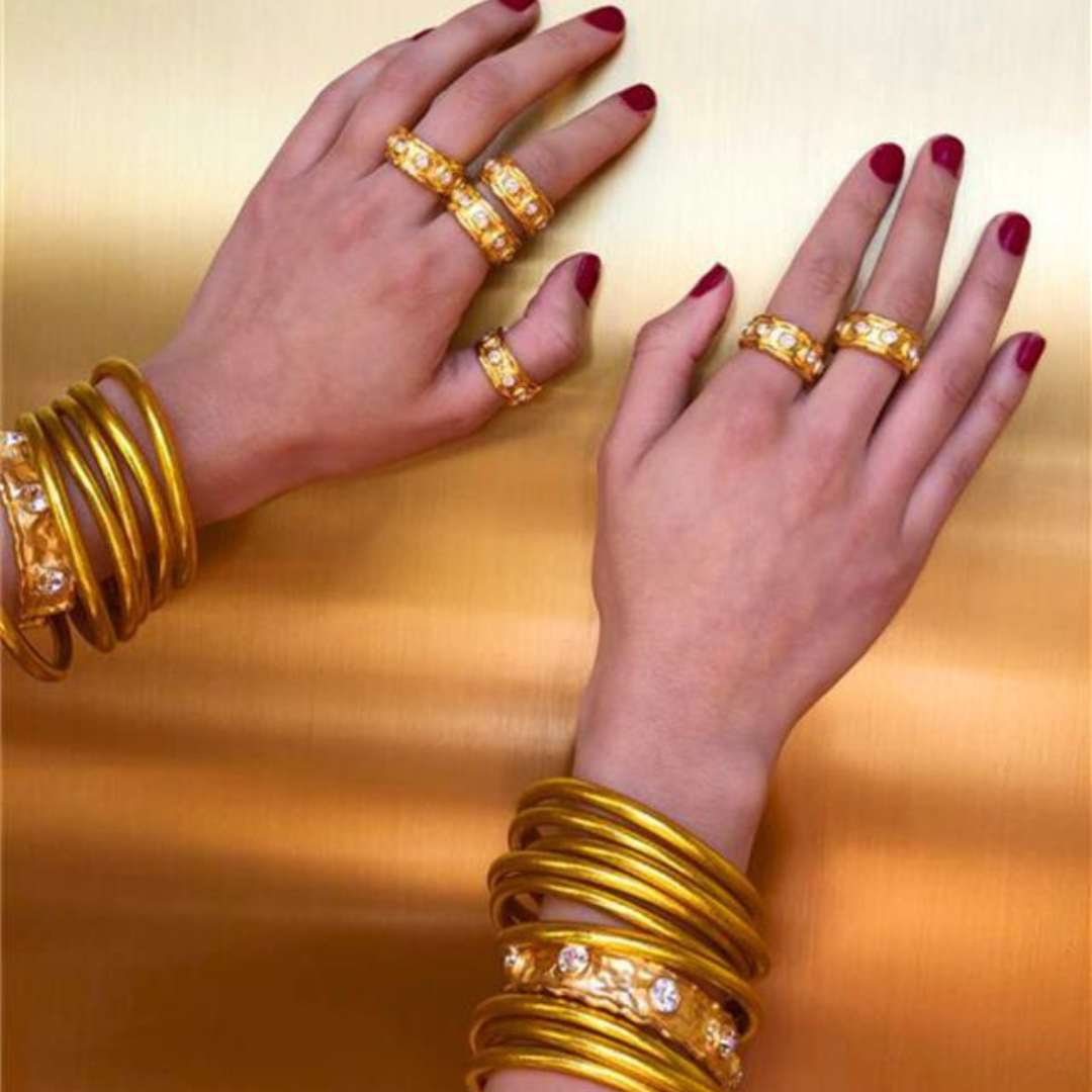 Gold Seven Crystal Cuff Bracelet | BuDhaGirl