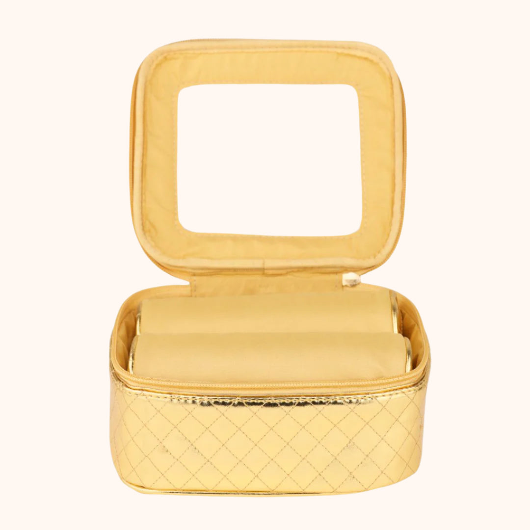 Large Gold Travel Case for Jewelry Storage | BuDhaGirl