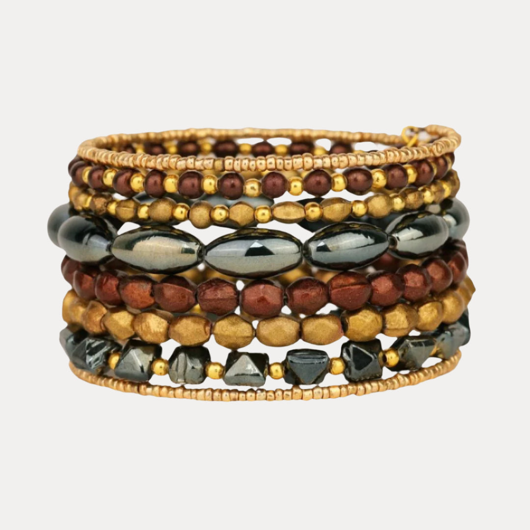 Ravena Wrap Bracelet | Metallic Coil Statement Jewelry | BuDhaGirl