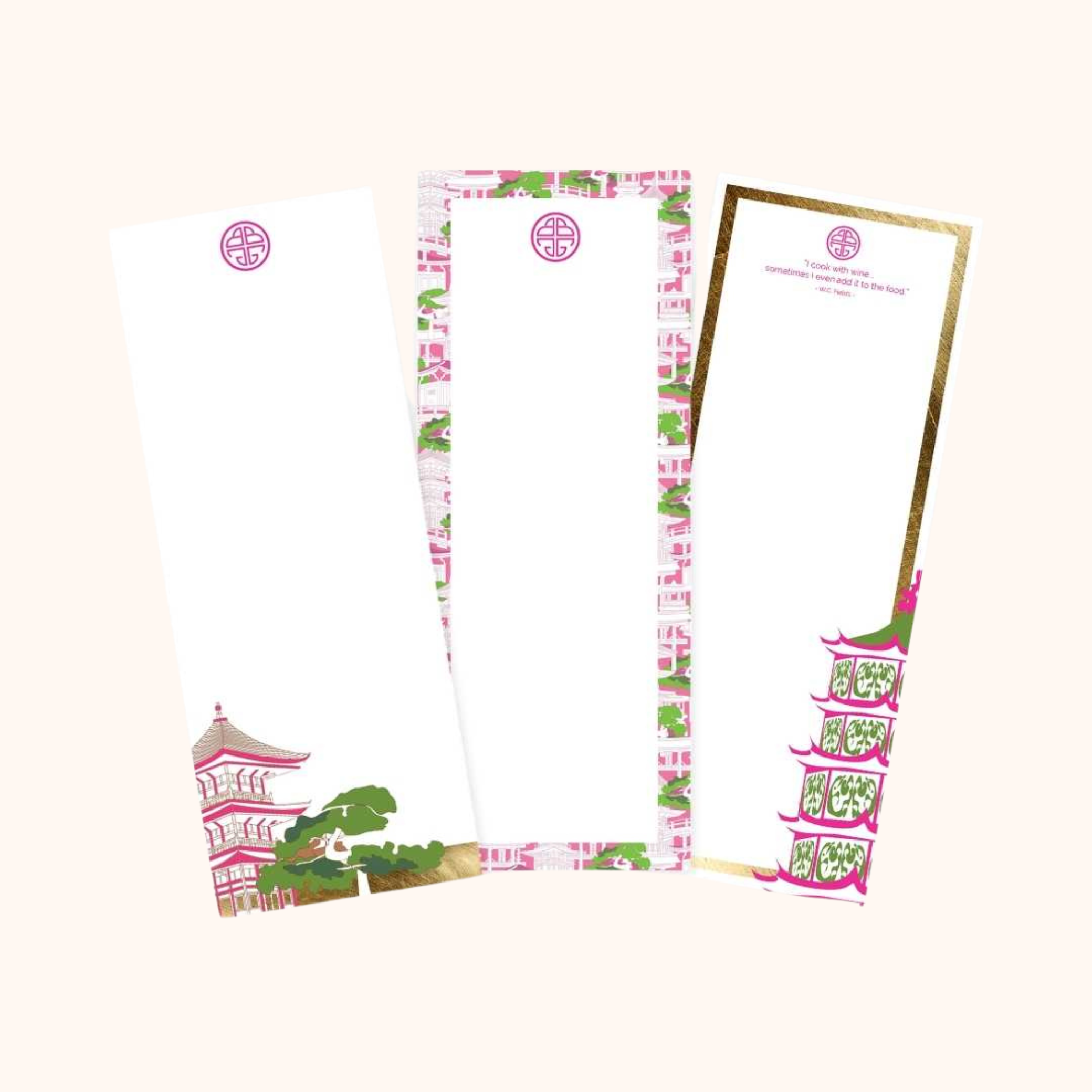 Pagoda Magnetic Notepads - Set of 3