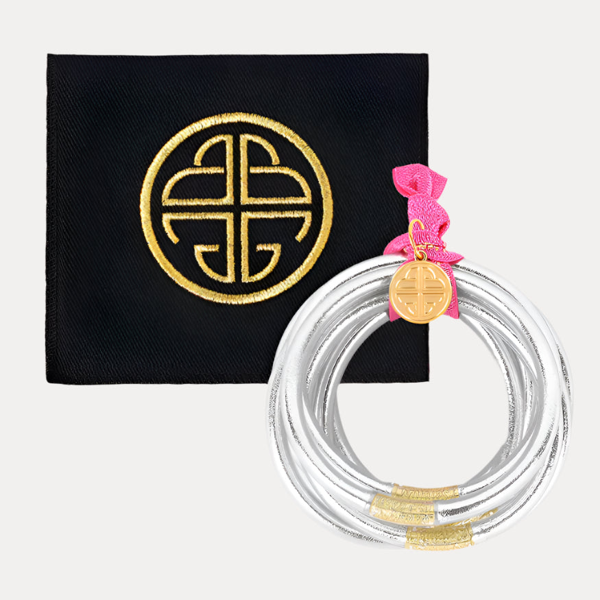 12.01.101.06.S6,12.01.101.06.M6,12.01.101.06.L6,12.01.101.06.XL6, Silver All Weather Bangles® (AWB®) - Serenity Prayer | Bangle Bracelets for Women | BuDhaGirl