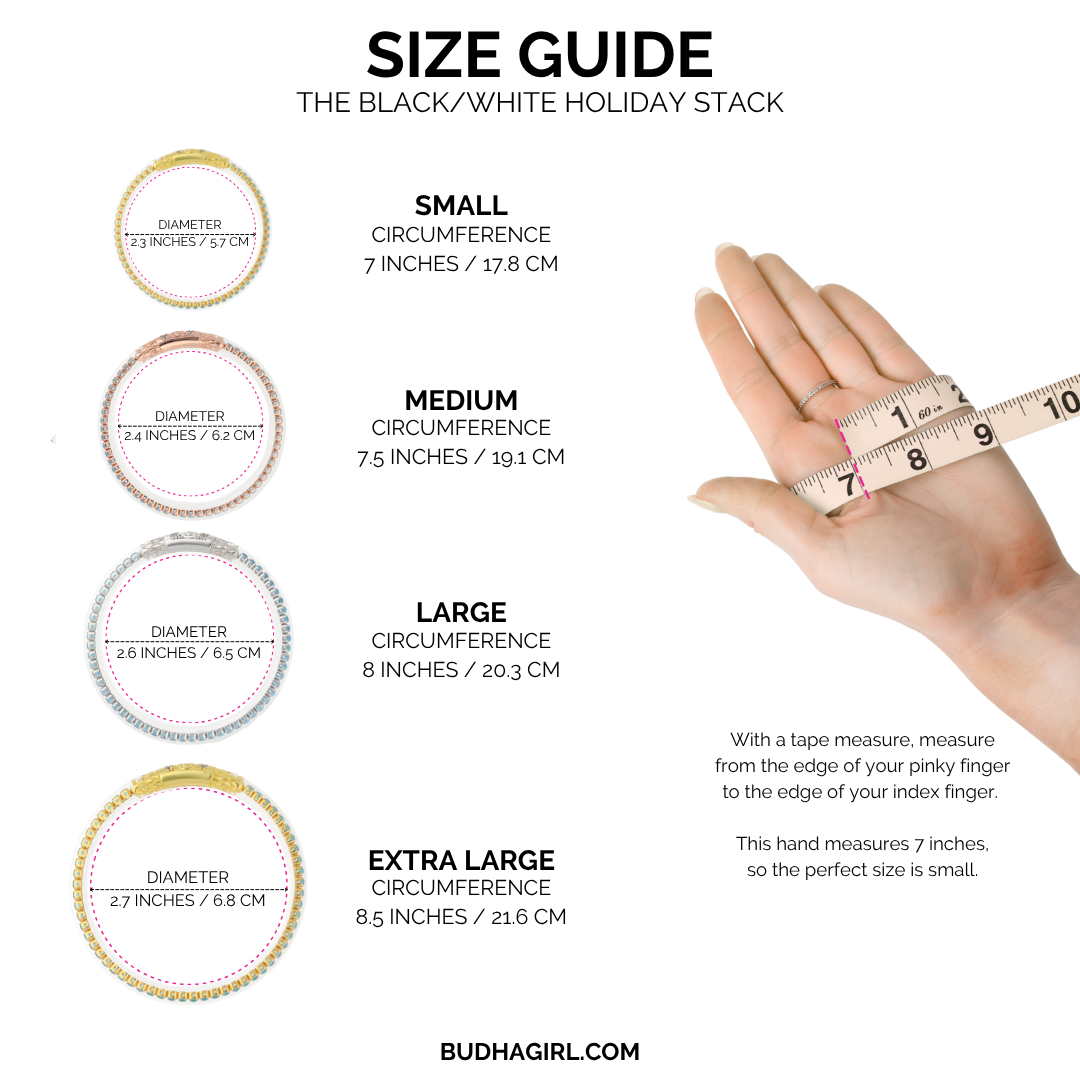 The Black & White Holiday Stack | Bangles, Bracelets, Jewelry | BuDhaGirl