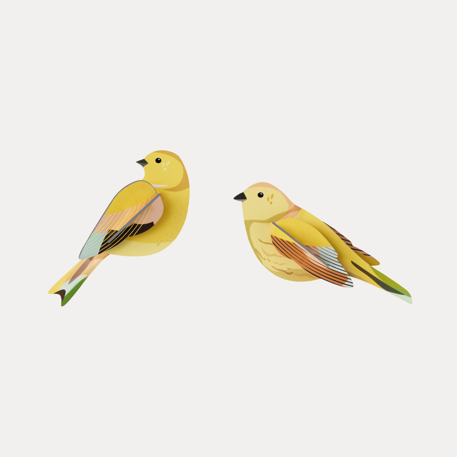 Citrinella Pair Wall Art | Sustainable 3D Bird Decor | BuDhaGirl