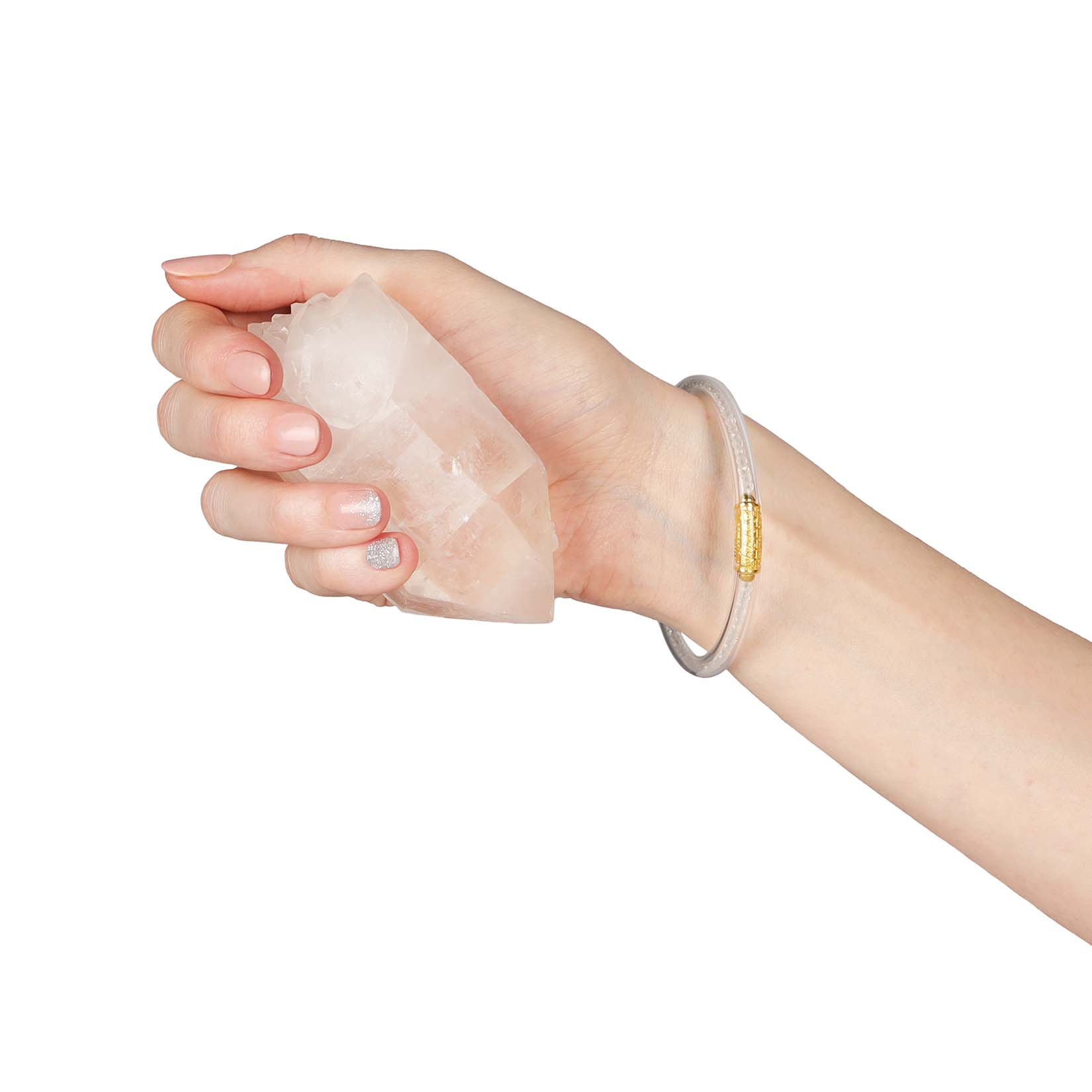 Clear Quartz Luxe All Weather Bangle®(AWB®) - Serenity Prayer | Bangle Bracelets for Women | BuDhaGirl