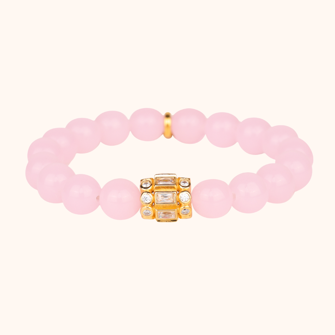 Infinity Rondelle Bracelet - Light Pink