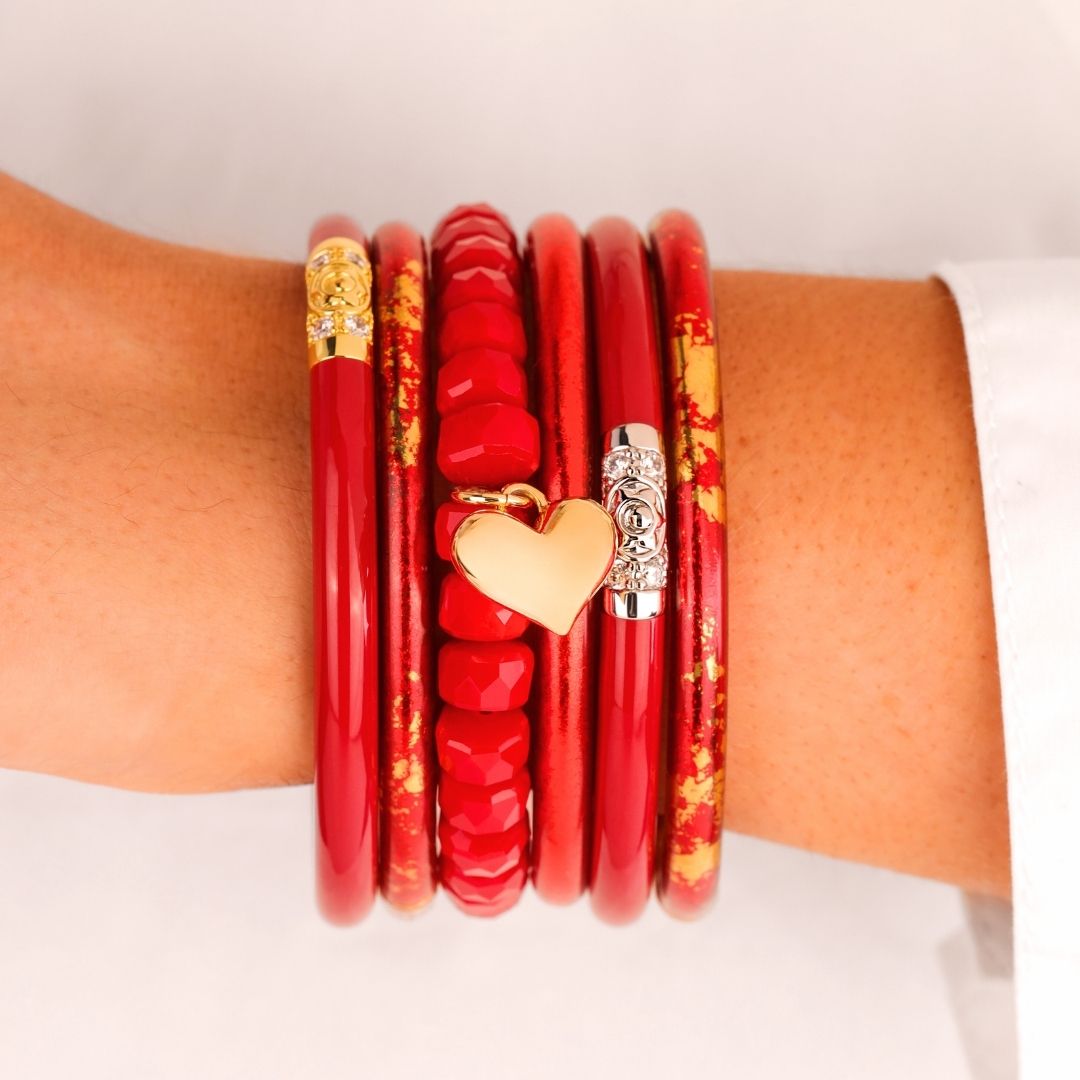 American Heart Association Mindful Heart Bangle Bracelet Stack | BuDhaGirl