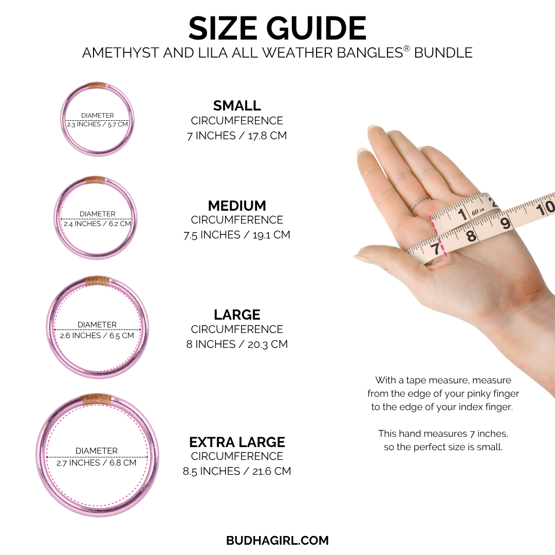Amethyst & Lila All Weather Bangles Bundle | BuDhaGirl