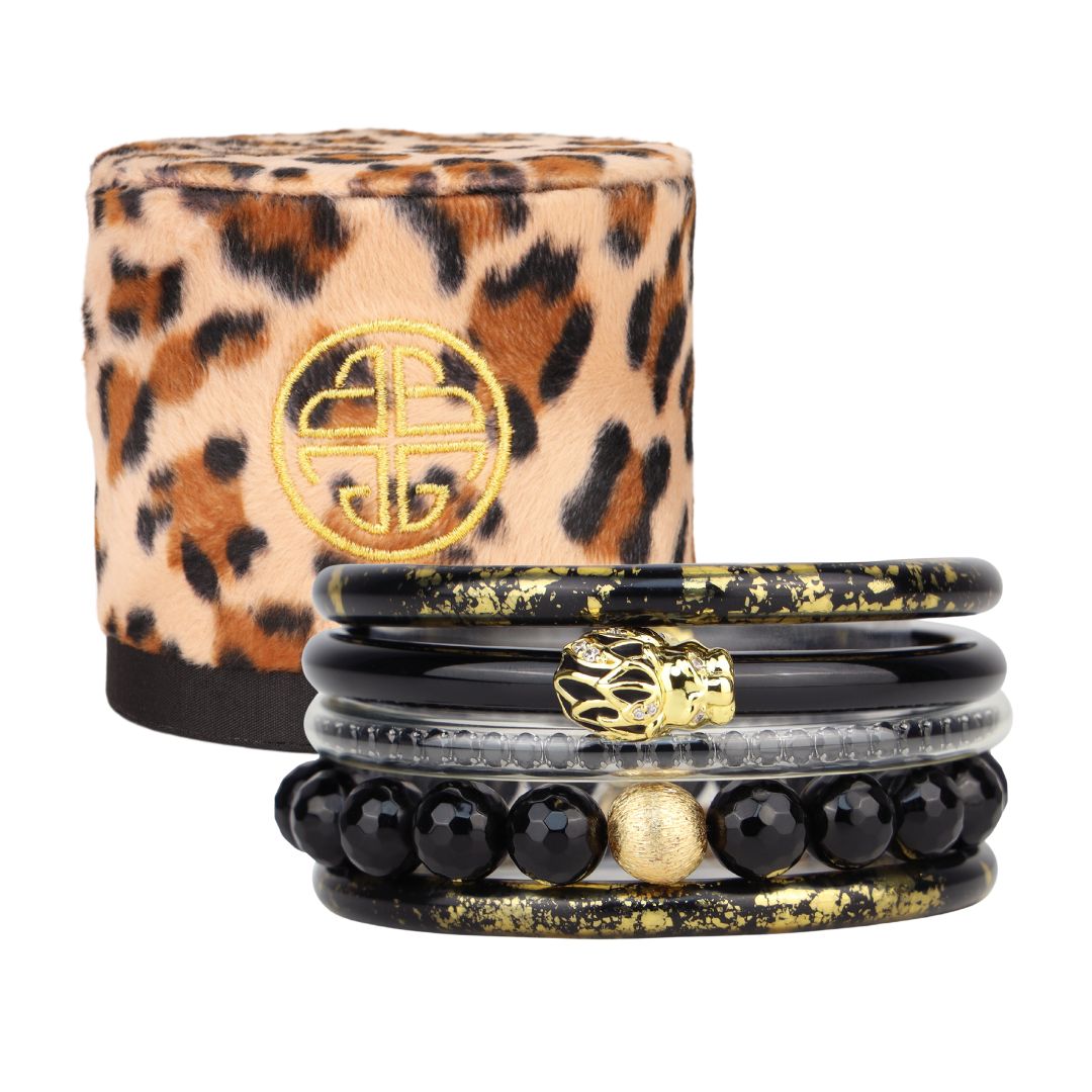 Black Lion Bangle Bracelet Stack | BuDhaGirl