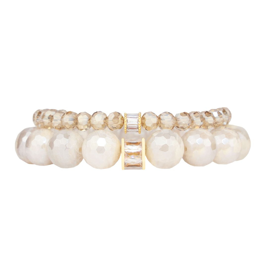 Mother of Pearl Capiz Bracelet Set: Sophisticated and Stylish