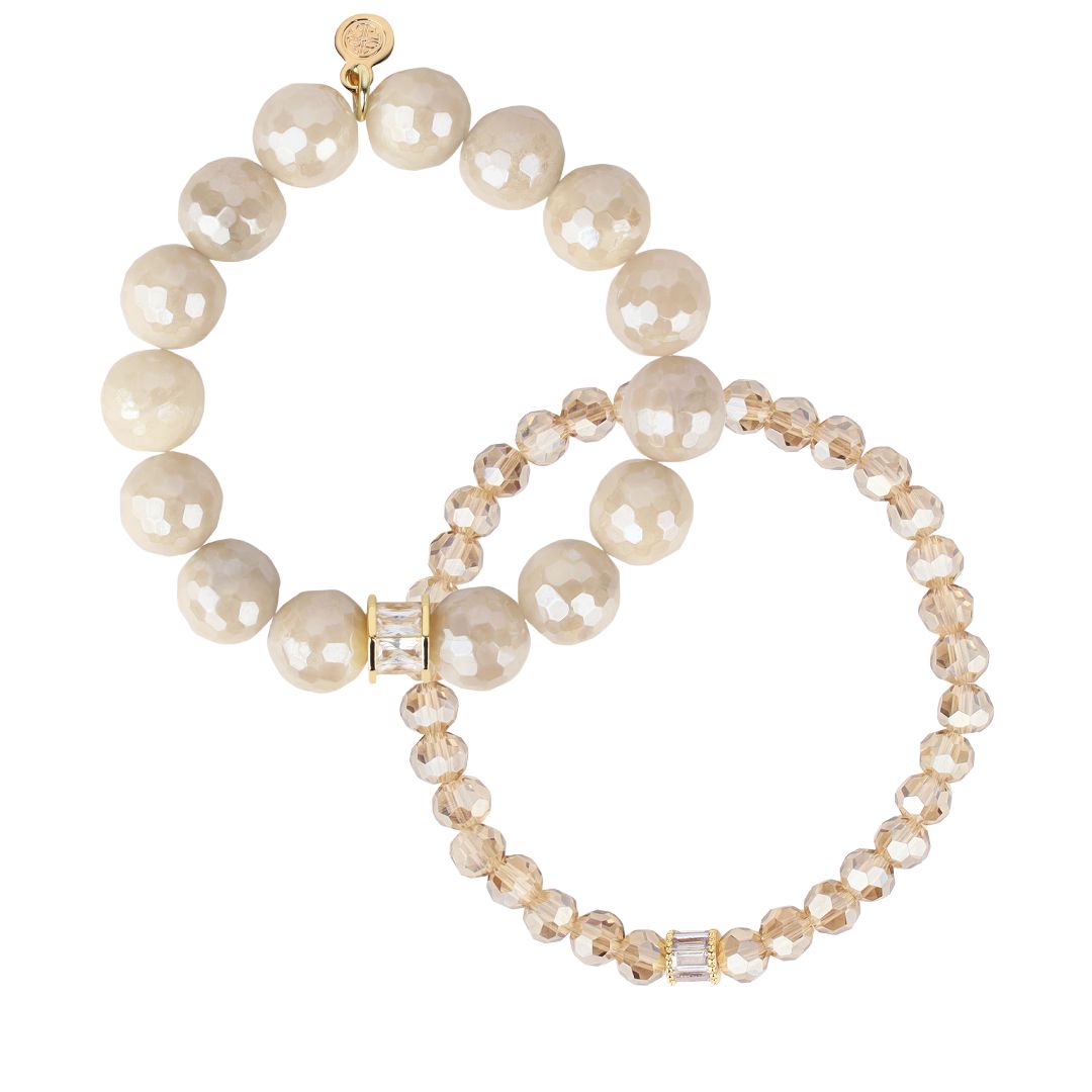 Mother of Pearl Capiz Bracelet Set: Sophisticated and Stylish