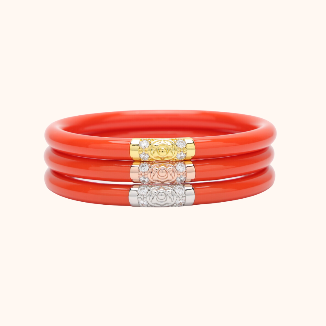 Coral & Pink Three Kings All Weather Bangles Bundle | BuDhaGirl