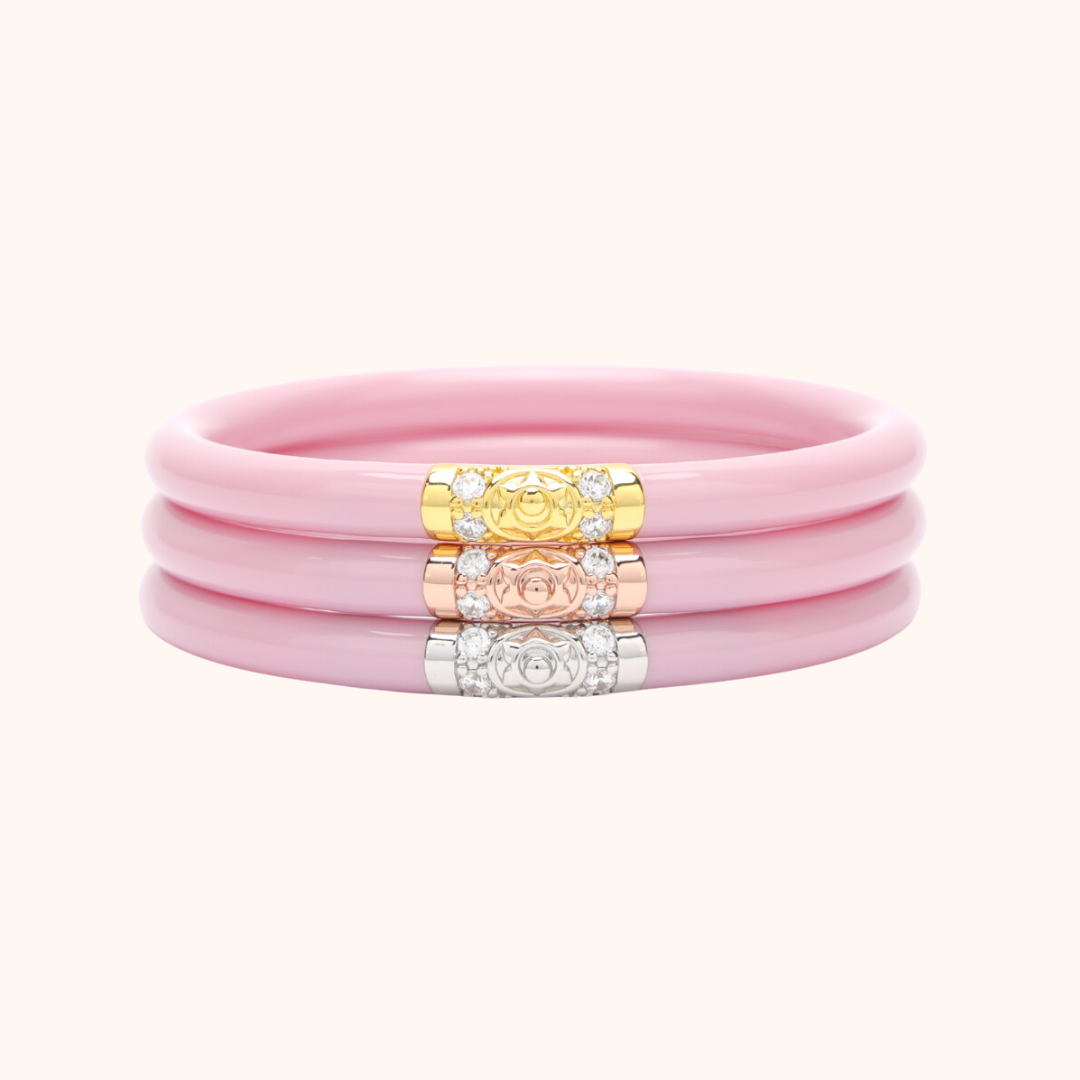 Coral & Pink Three Kings All Weather Bangles Bundle | BuDhaGirl
