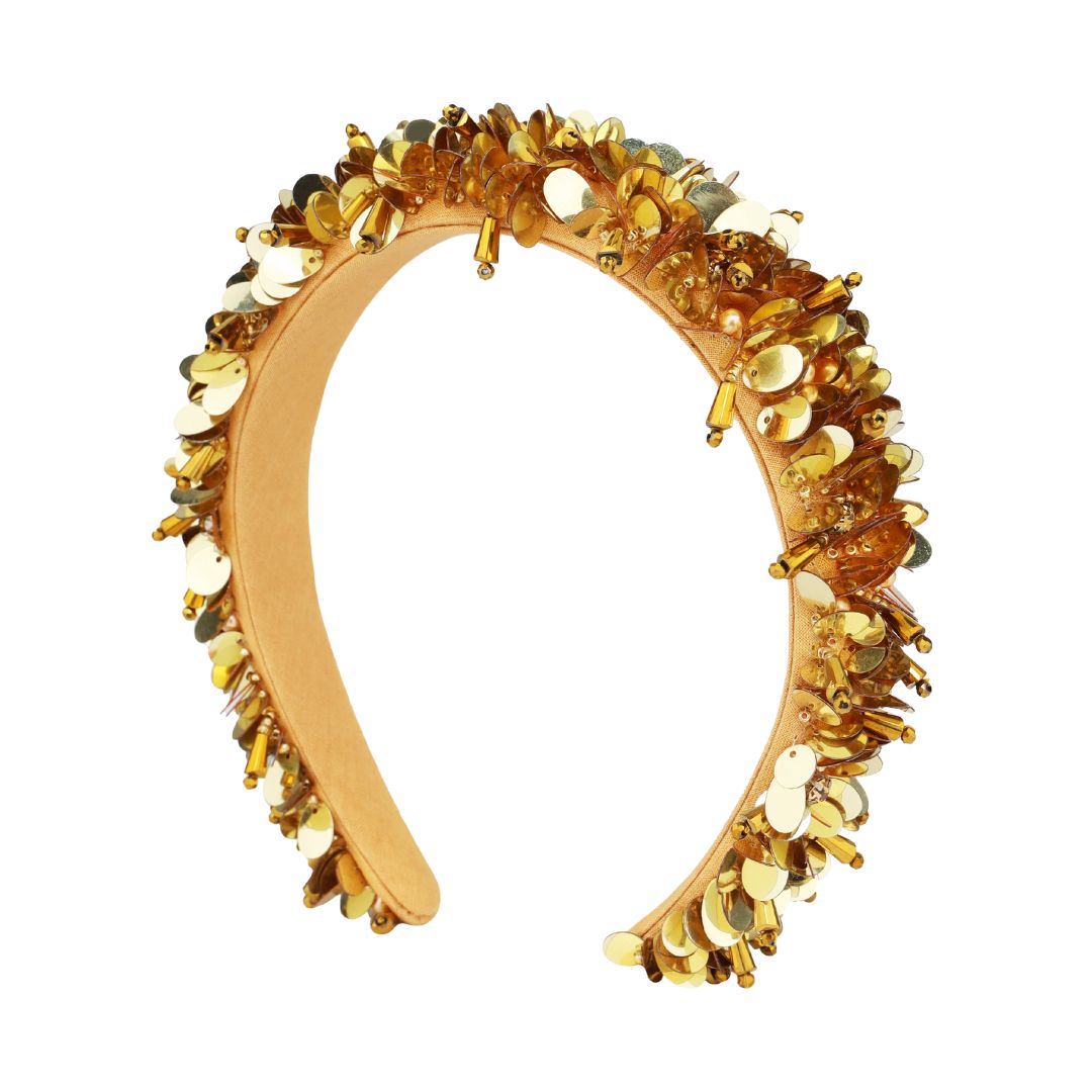 Gold Diva Headband: Glamorous and Comfortable Statement Piece | BuDhaGirl