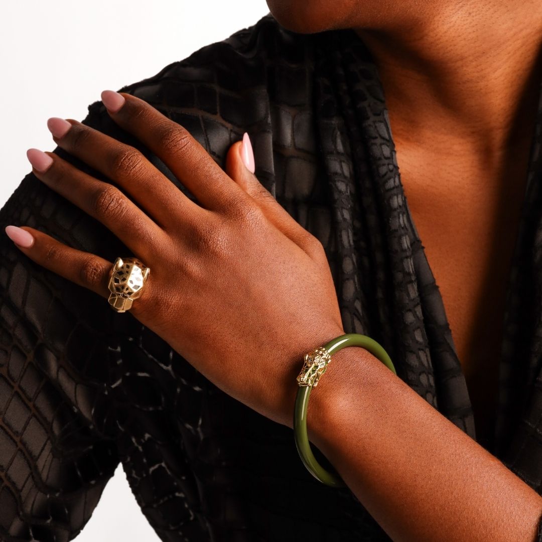 Jade Crocodile Fauna All Weather Bangles Bracelets | BuDhaGirl