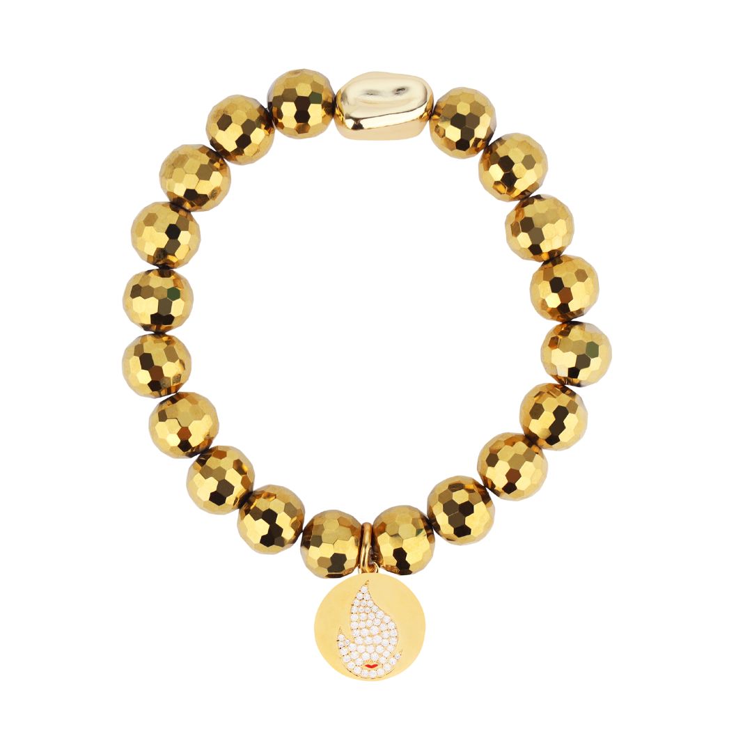 Gold Disco Faceted Beaded Bracelet | BuDhaGirl