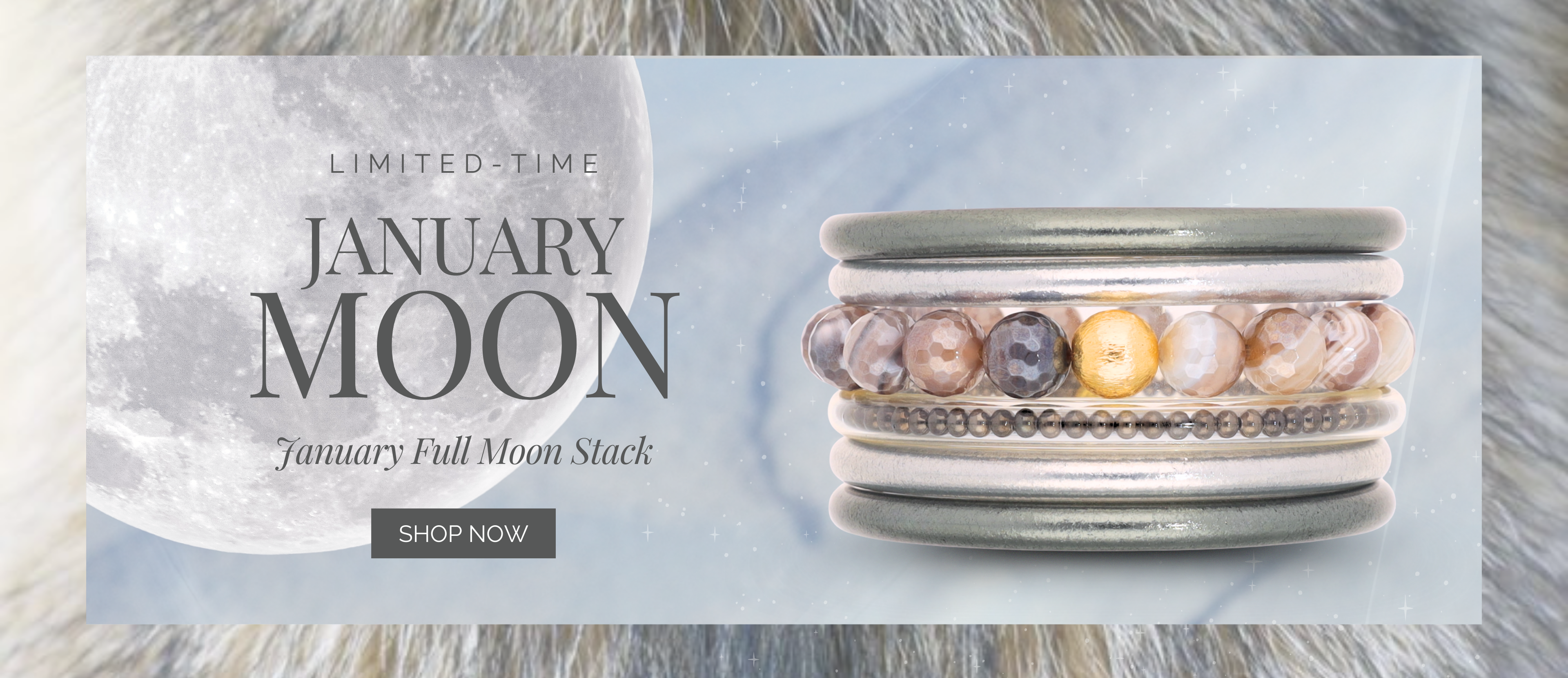 January Full Moon Bangle Bracelet Stack from BuDhaGirl