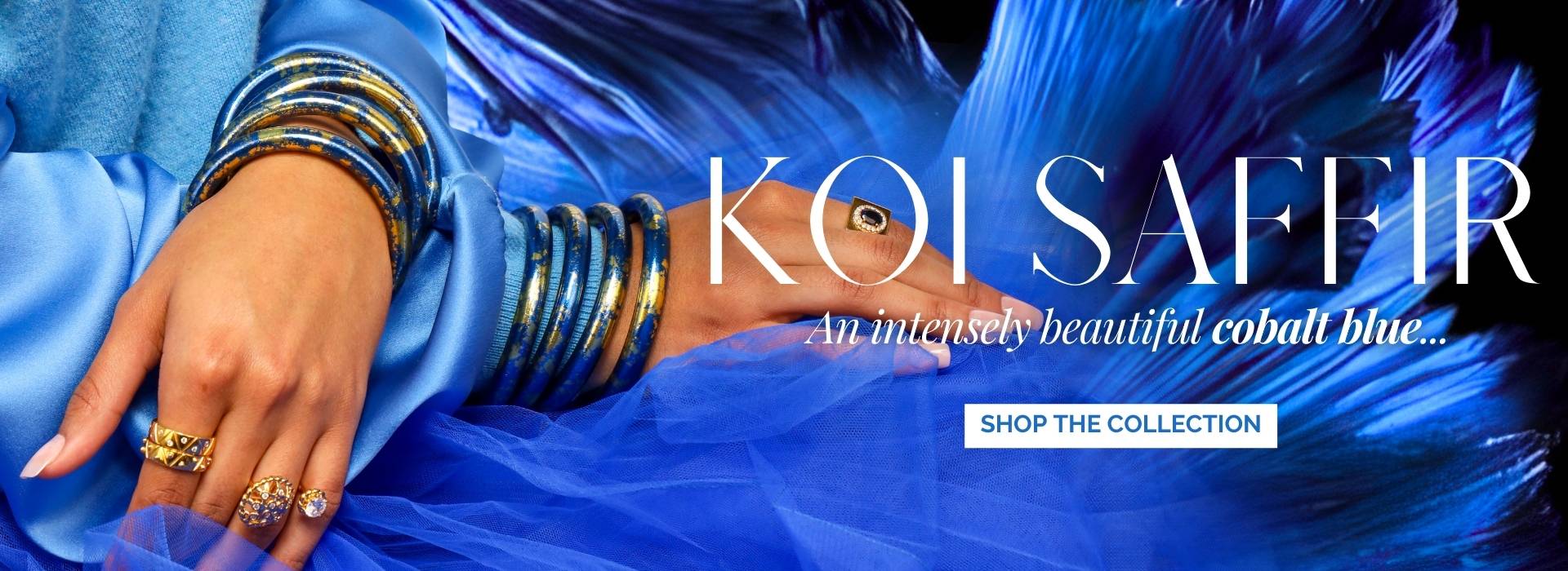 KOI Saffir Cobalt Blue All Weather Bangles Bracelets | BuDhaGirl