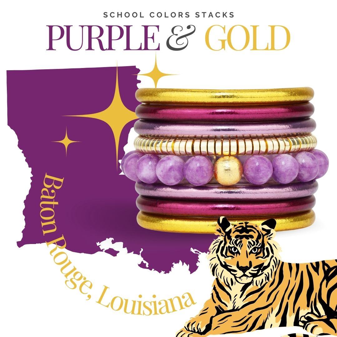 Purple/Gold Game Day Stack for Lousiana State University | BuDhaGirl