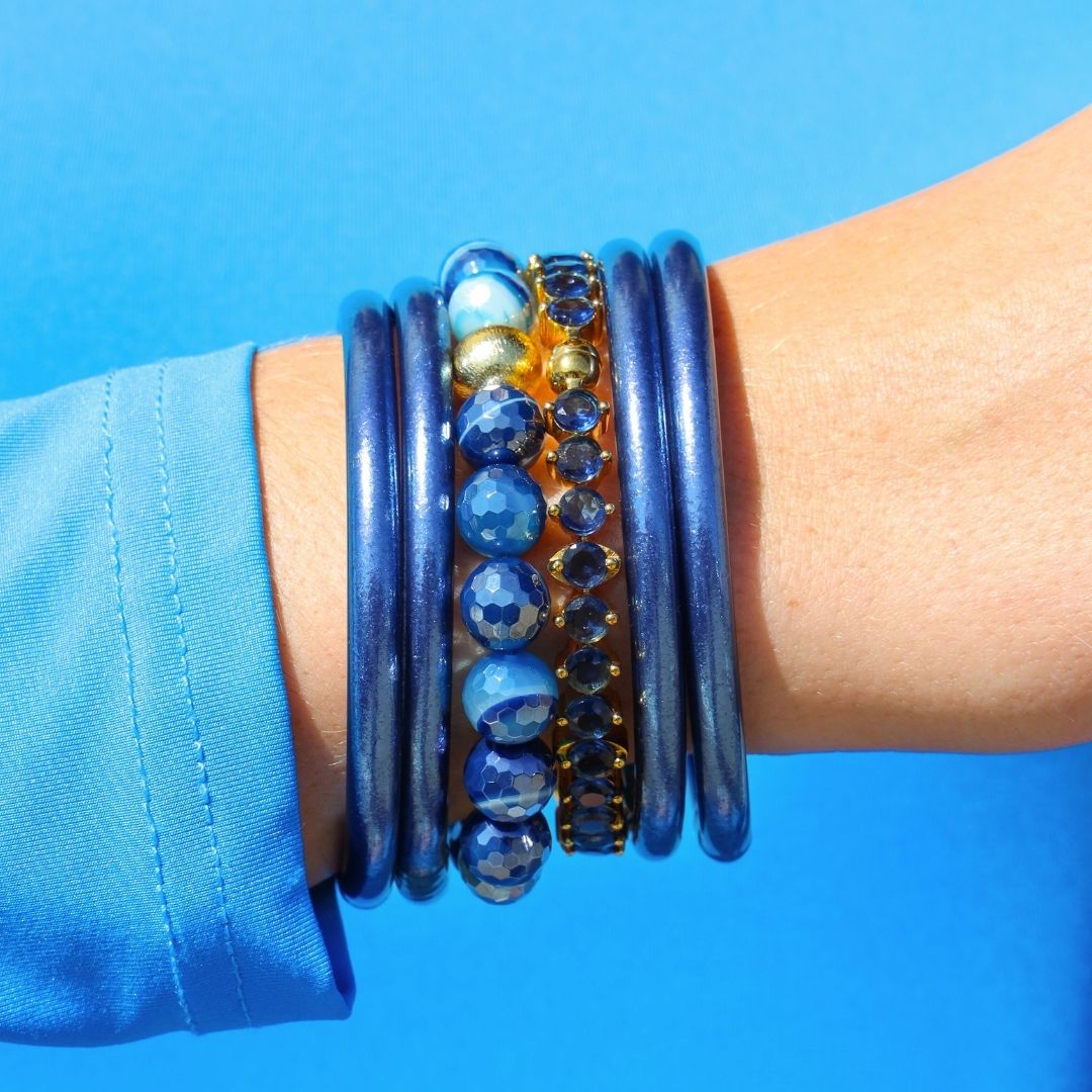 Marine Summer Blues Bangle Bracelet Stack | BuDhaGirl