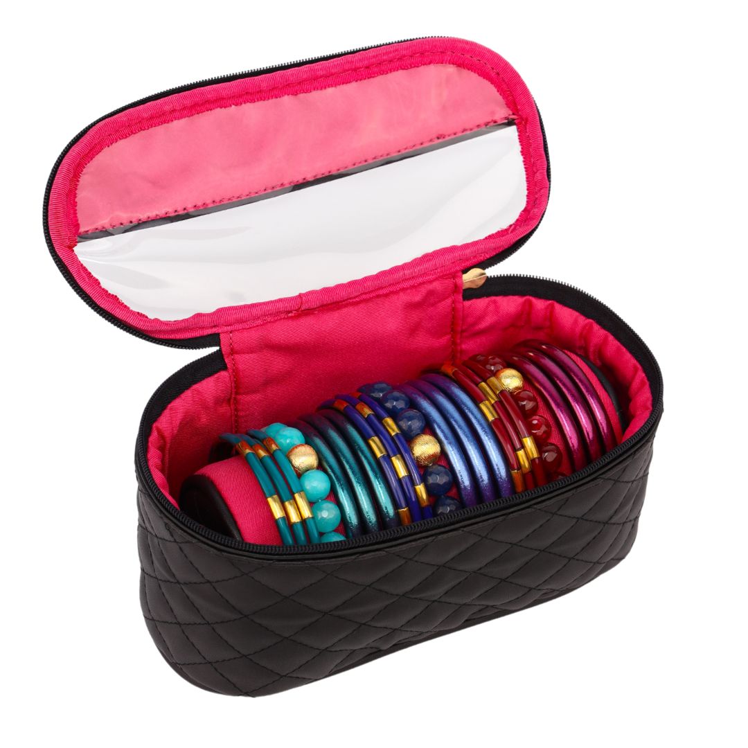 Mindful Monday Exclusive Black Travel Case Bundle Filled with Bangles and Bracelets | BuDhaGirl