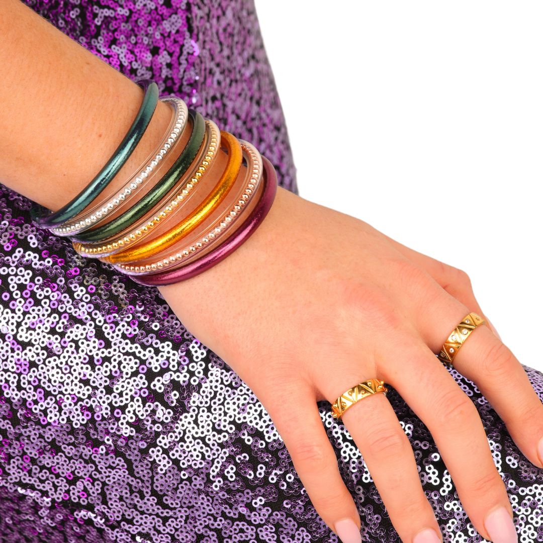 Mardi Gras Magnifique Luxe Bangle Bracelet Stack of the Week | BuDhaGirl