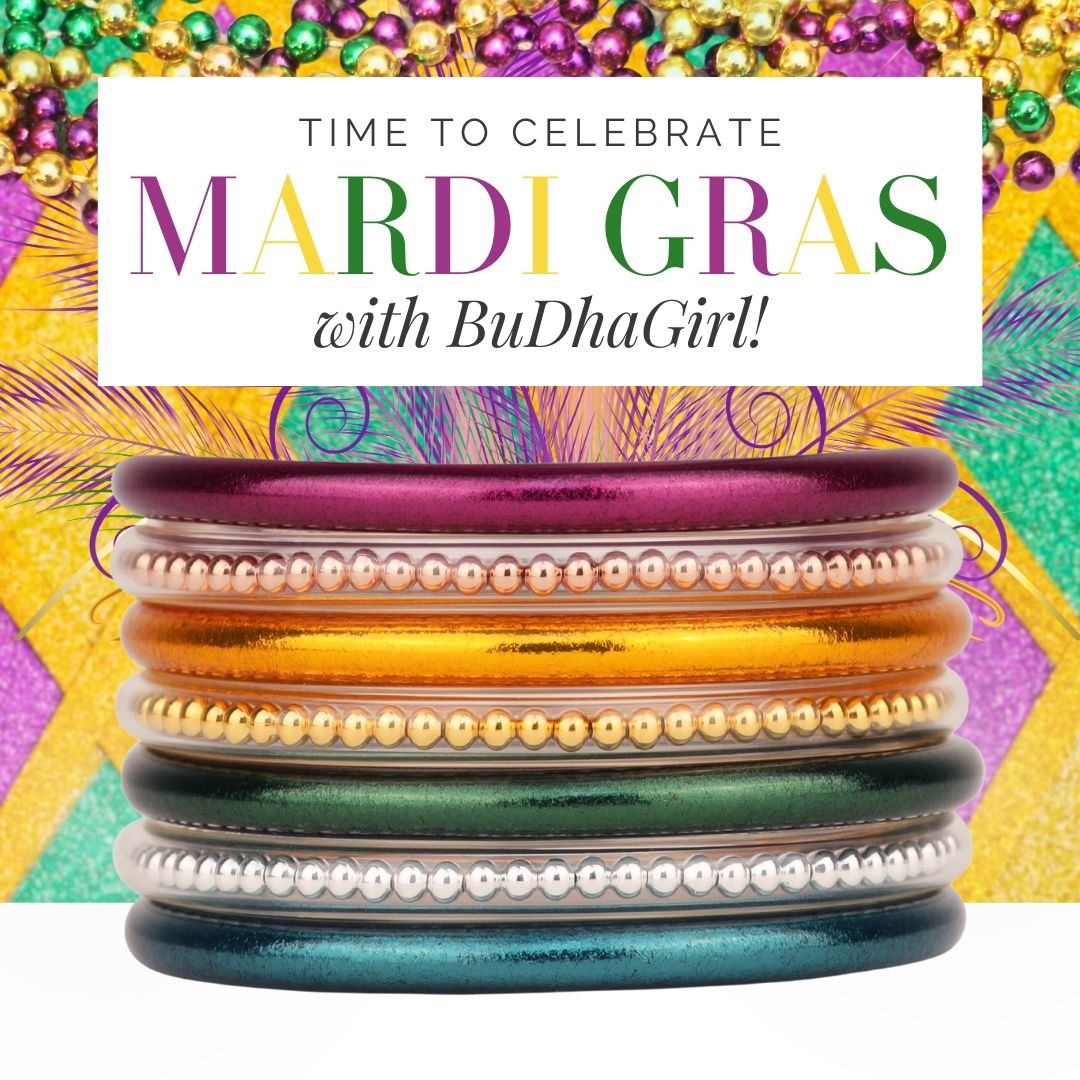 Size Guide for Mardi Gras Magnifique Luxe Bangle Bracelet Stack of the Week | BuDhaGirl