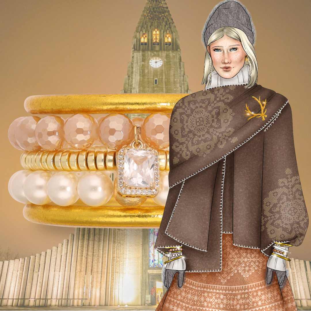 Reykjavik Arctic Stack of the Week | Gold & Pearl All Weather Bangle Set