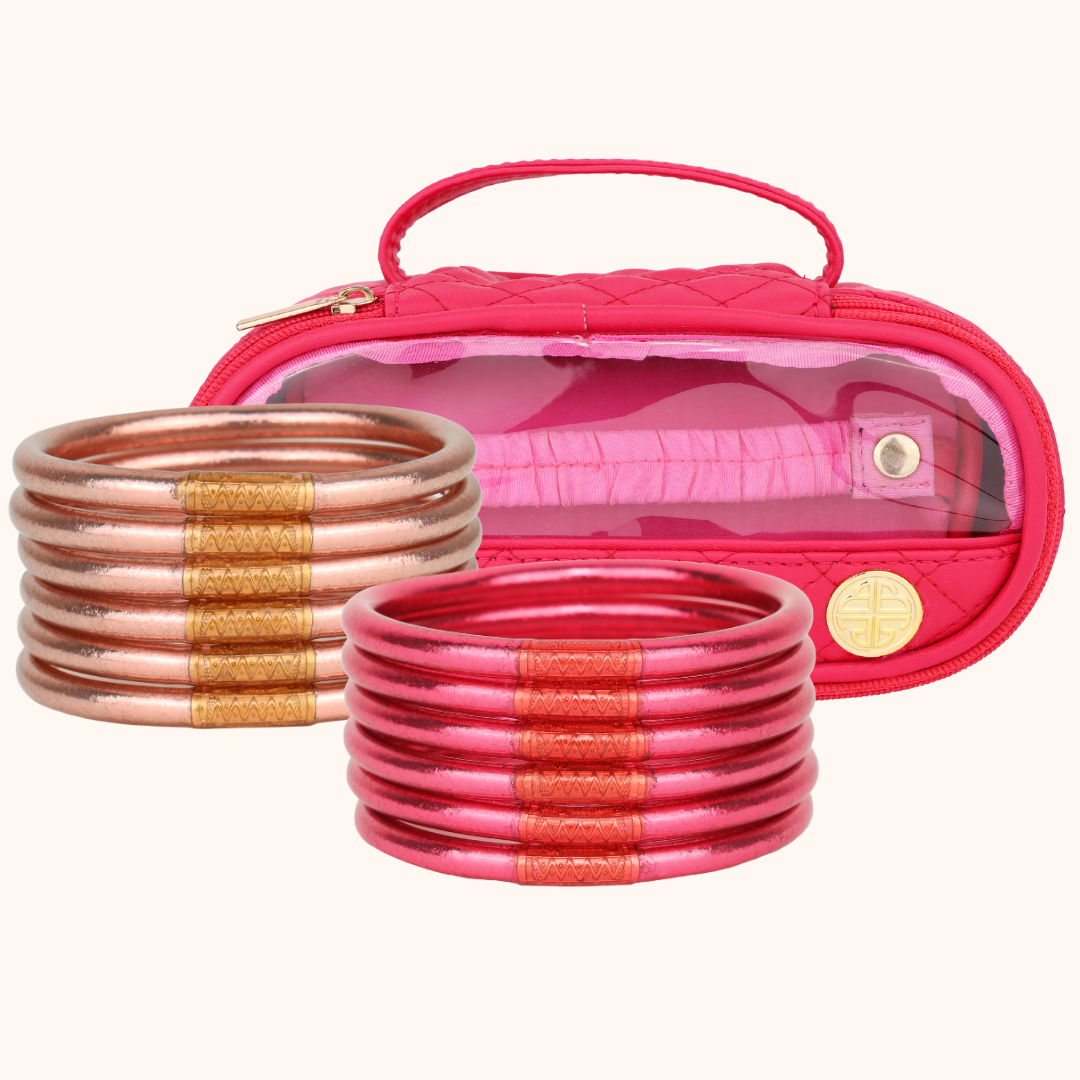 Rose Gold & Pink All Weather Bangles Bundle | BuDhaGirl