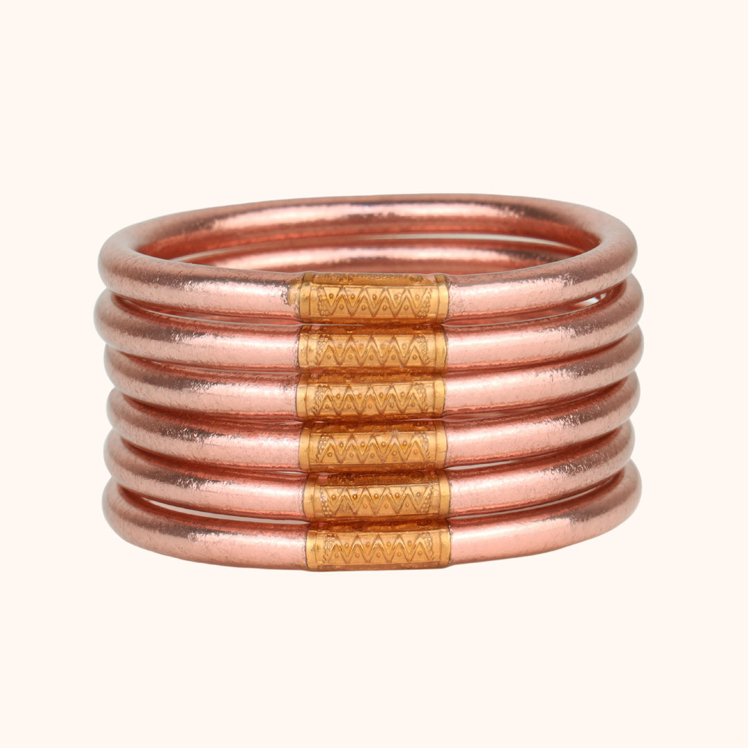 Rose Gold & Pink All Weather Bangles Bundle | BuDhaGirl