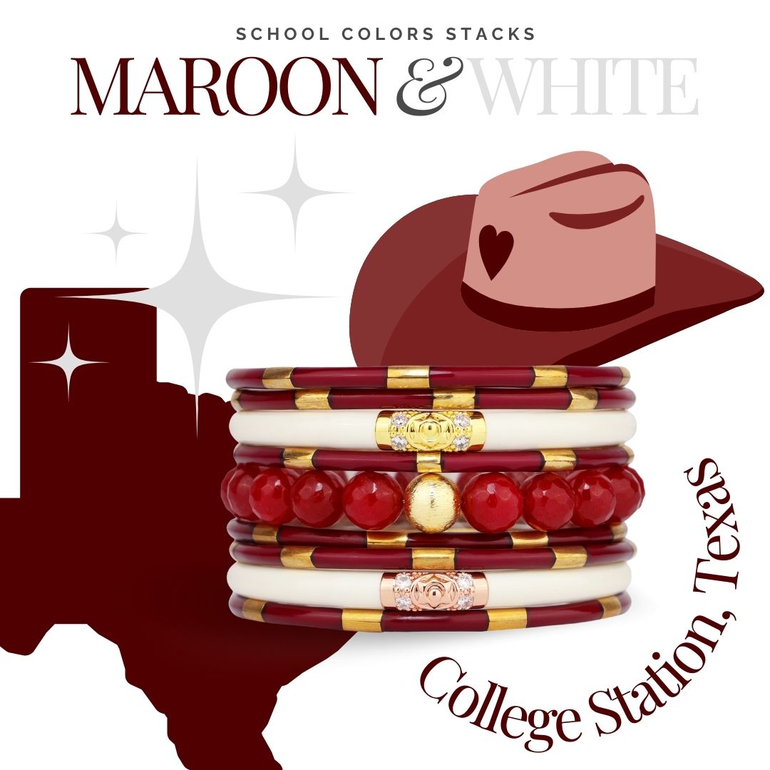 Maroon and White Game Day Stacks for Texas A&M University | BuDhaGirl