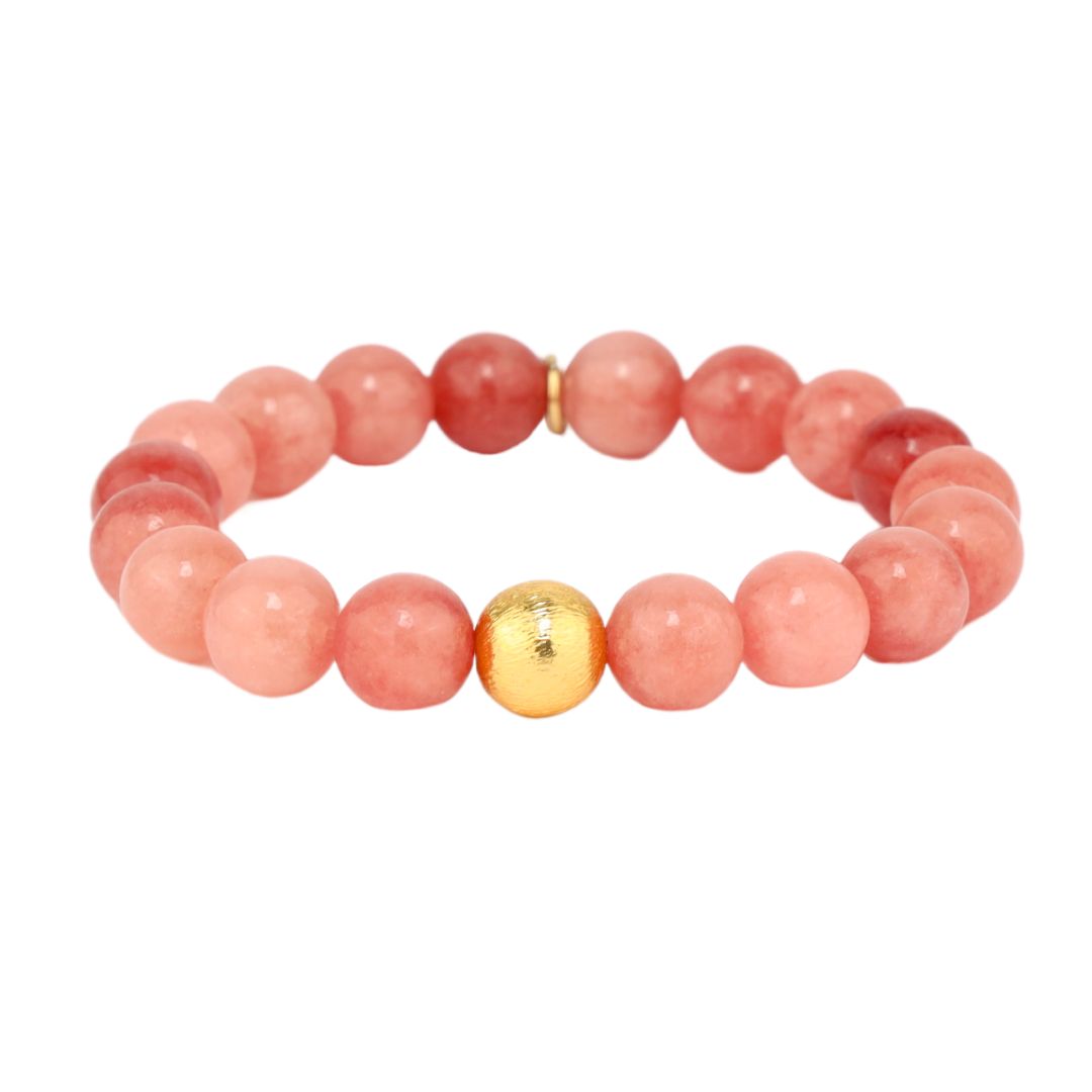 Peach Thai Tea Bianca Beaded Bracelet For Women | BuDhaGirl