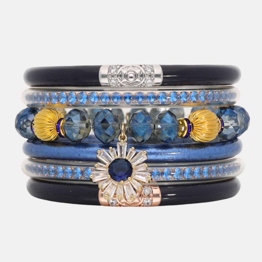 The Blue Holiday Stack | Bangles, Bracelets, Jewelry | BuDhaGirl