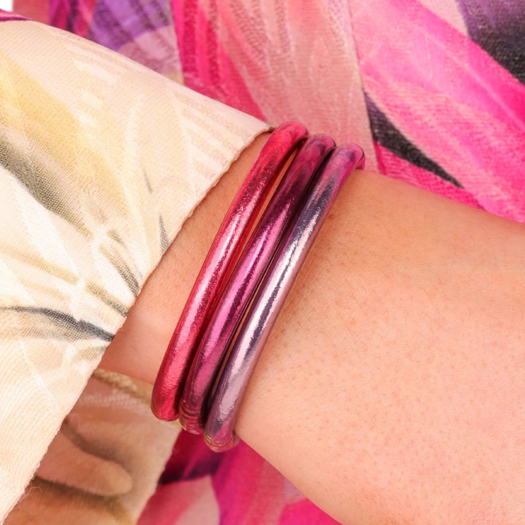 Valentine's Day Bangle Bracelet Stacks for Women - Mixed All Weather Bangles Stack | BuDhaGirl