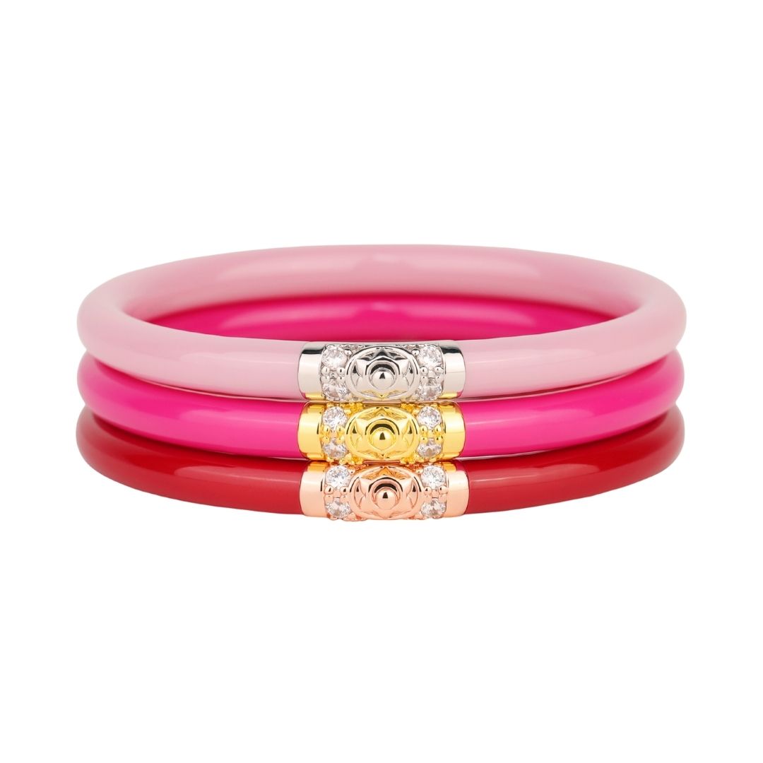 Valentine's Day Bangle Bracelet Stacks for Women - Mixed Three Kings All Weather Bangles Stack | BuDhaGirl