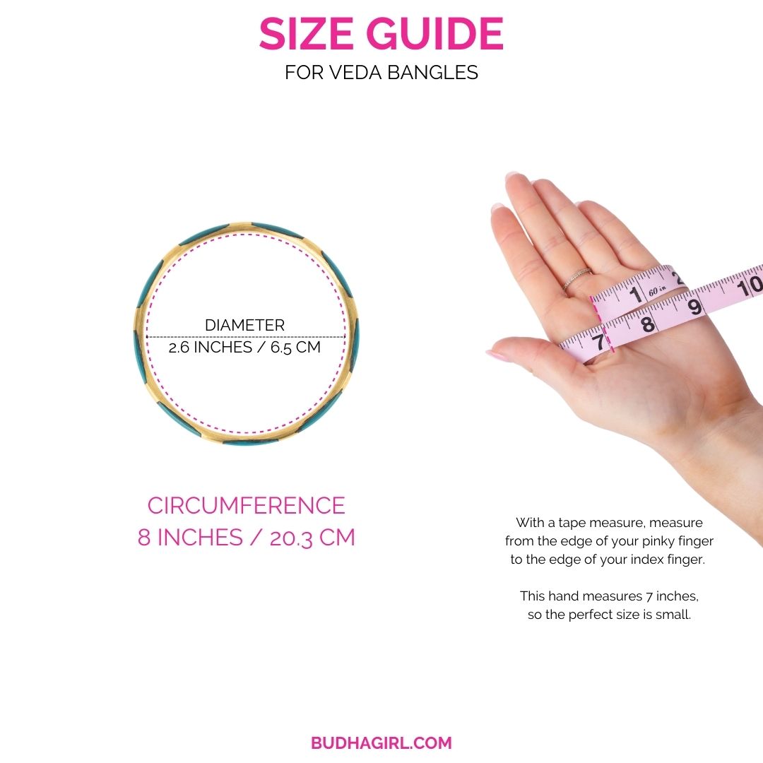 Size Guide For Veda X Enamel Bangle Bracelets - Set of 6 | BuDhaGirl