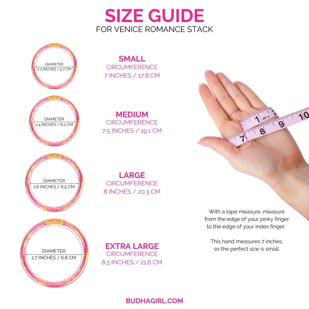 Size Guide for Venice Romance Bangle Bracelet Stack of the Week | BuDhaGirl