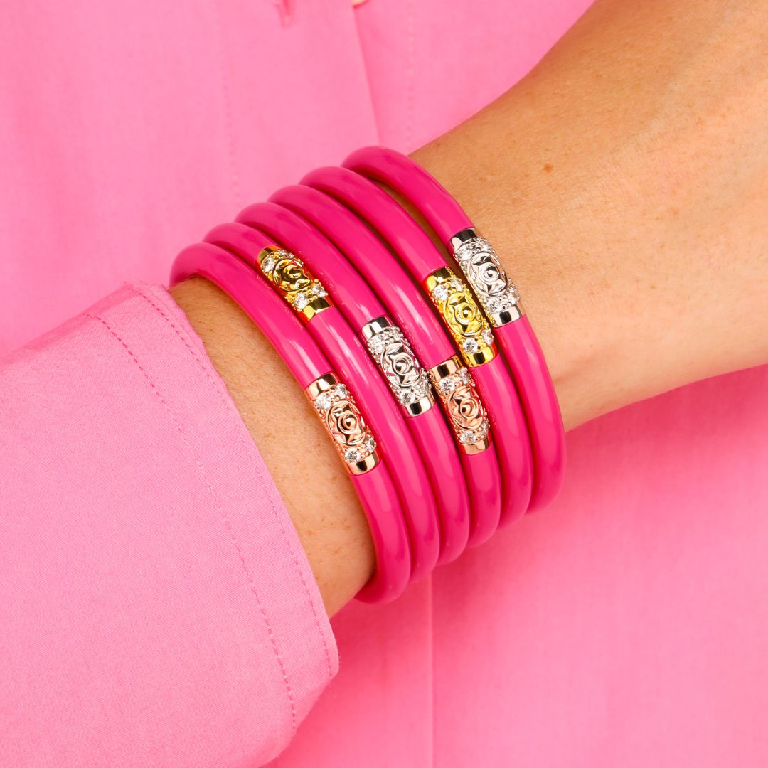 Hot Pink Bangle Bracelets for Women | BuDhaGirl