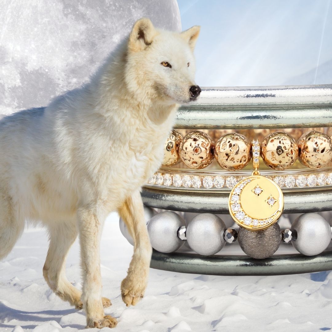 12.17.1077.77.S7,12.17.1077.77.M7,12.17.1077.77.L7,12.17.1077.77.XL7, January Wolf Moon Bangle Bracelet Stack of the Week | BuDhaGirl