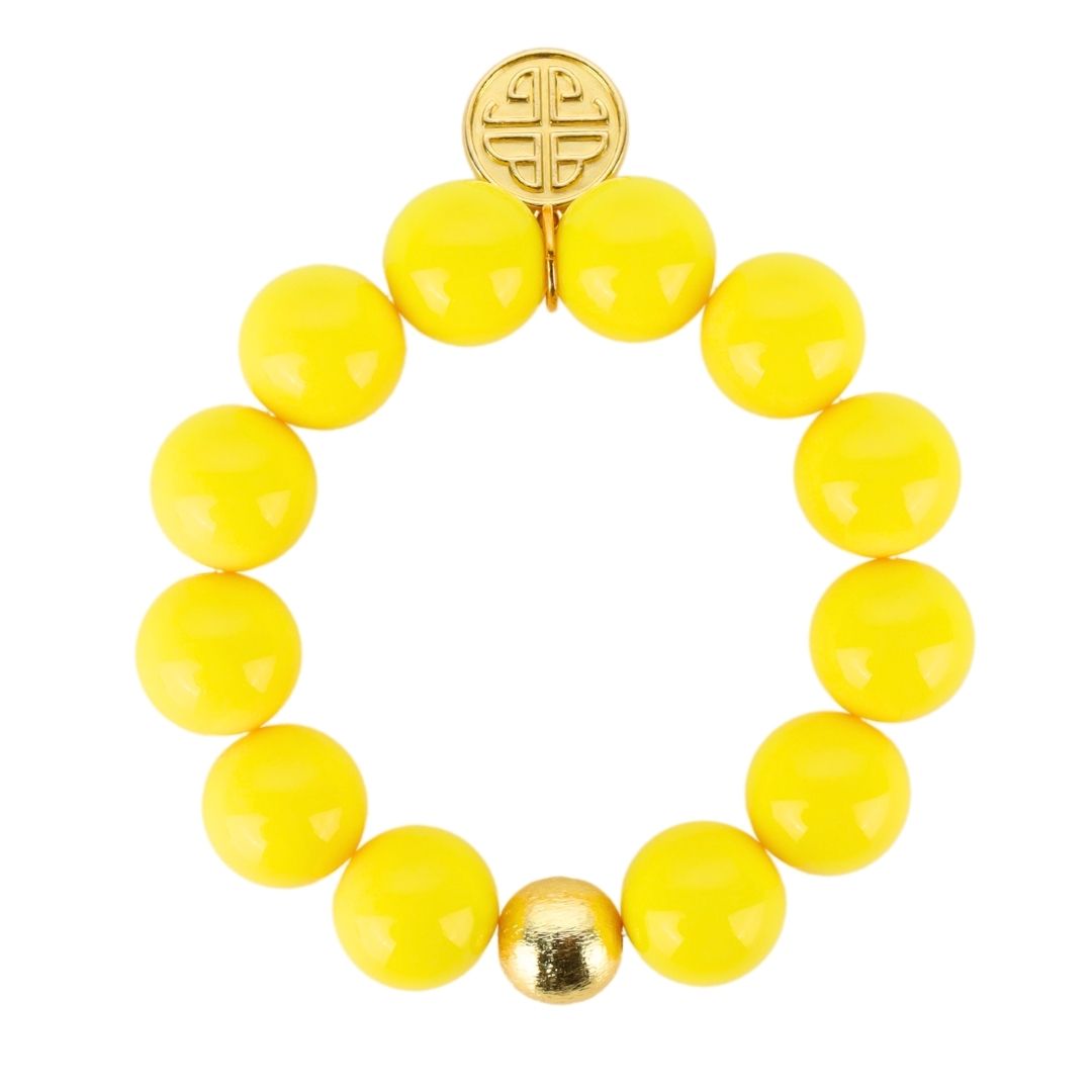 Yellow Pina Cha Cha Resin Beaded Bracelet for Women | BuDhaGirl