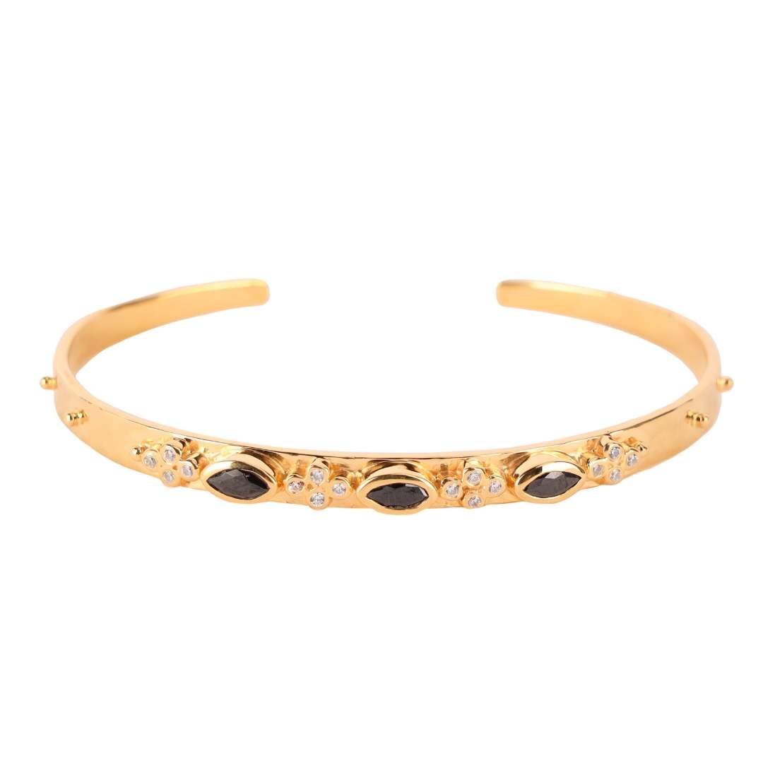 Hematite Crystal | Gold-Plated Cuff Bracelet  | BuDhaGirl