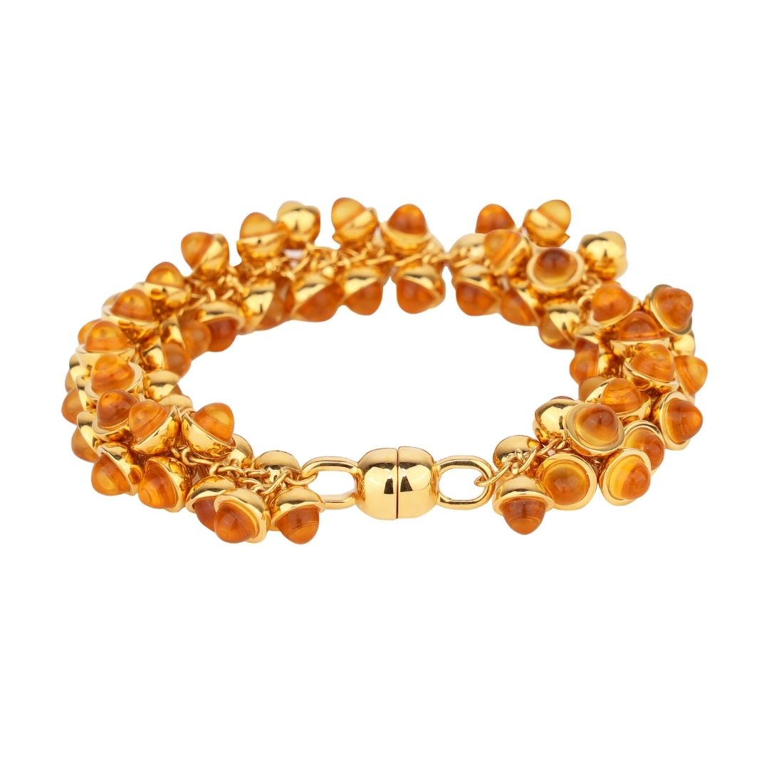 Cosmic Cabochon Cut Crystals Bracelet - Citrine | BuDhaGirl