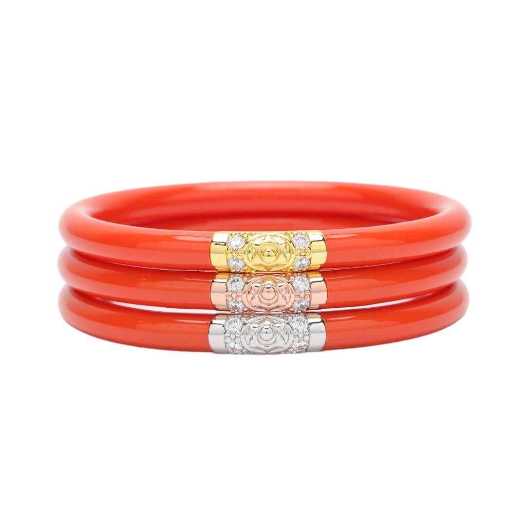 Three Kings All Weather Bangles® (AWB®) - Coral | Bangle Bracelets for Women | BuDhaGirl