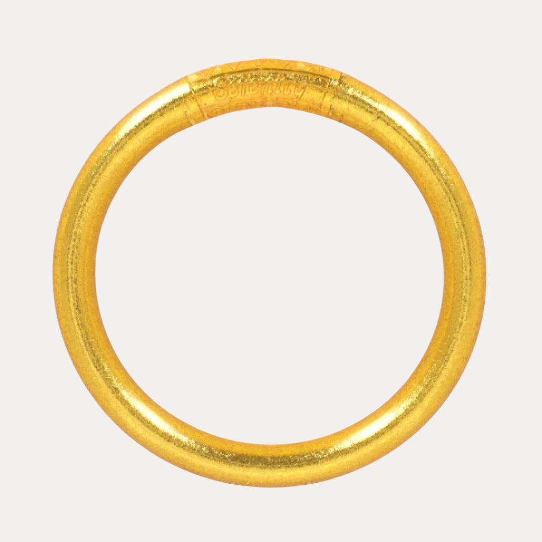 Gold Tzubbie All Weather Bangle® (AWB®) - Serenity Prayer | Bangle Bracelets for Women | BuDhaGirl