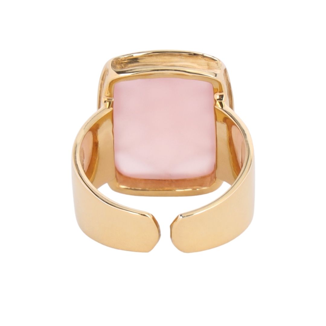 Pink Chalcedony Stone Camellia Ring | BuDhaGirl